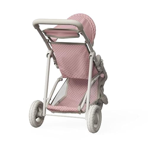 Olivia's Little World Doll Jogging-Style Stroller with Canopy, Storage Underneath, Pink and Cream and Gray | Canopy, Storage Underneath thumbnail 9