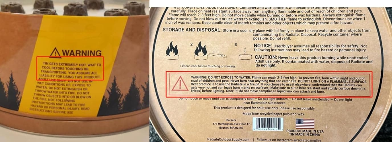 Radiate XL Portable Campfire As Seen On Shark Tank - Made in USA - Up to 2 Hours of Burn Time - Reusable Travel Fire Pit for Camping, Beach, Patio - Portable Fire Pit (Eucalyptus Scent) thumbnail 7