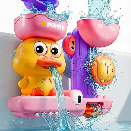 Bath Toys for Kids Ages 1-3: Toddler Bath Toys for 1 2 3 Year Old Girl Gifts - Pink Bathtub Toy for Toddlers 2-4 - Baby Girl Gifts 12+ Months - Image 1