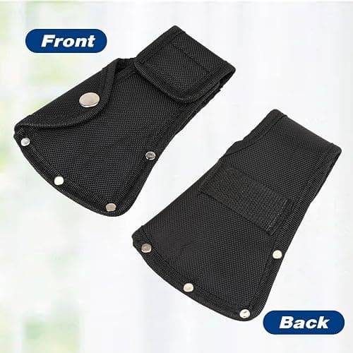 Hatchet Head Sheath Black Axe Sheath, Axe Head Cover for 1-1/4lb Axes, Double Snap Hatchets Blade Protector Hatchets Cover Hatchet Edge Protector for Outdoor Hiking Outdoors Work Axes Jacket thumbnail 5
