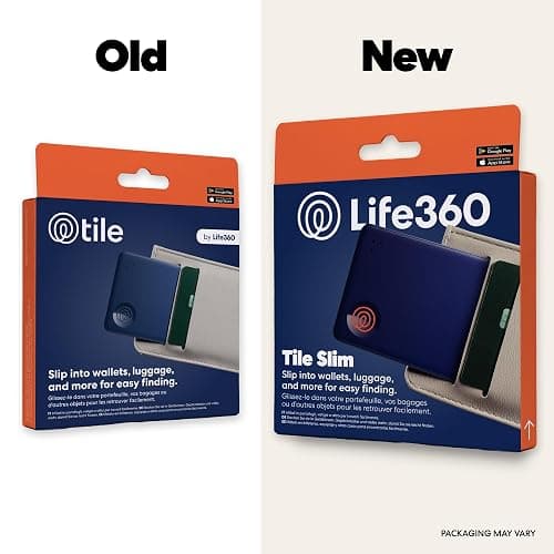 Life360 Tile Slim - Wallet Finder, Bluetooth Tracker and Item Locator for Luggage Tags, Passports and More. Both iOS and Android Compatible. Phone Finder. 1-Pack (Navy Blaze) thumbnail 2