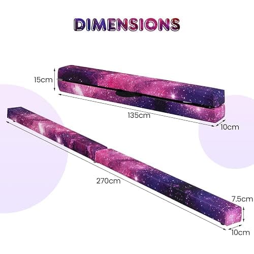 GYMAX 7FT/9FT Folding Gymnastics Balance Beam, Professional Training Beam with Carry Handles, Solid Wood Base and Anti-slip Bottom, Floor Gymnastics Equipment for Home Gym thumbnail 5