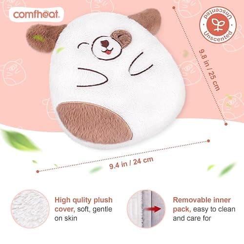 Comfheat Cute Dog Microwave Heating Pad for Pain Relief, Unscented Microwavable Heating Pads Stuffed Animal for Cramps, Neck Shoulder, Muscles, Natural Heat Pack Moist Heat with Washable Cover thumbnail 3
