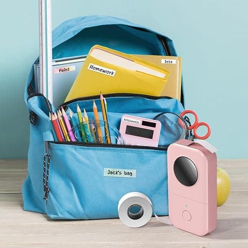 Phomemo Label Maker Machine, D30 Portable Handheld Bluetooth Mini Label Printer, Multiple Templates Smartphone Thermal Small Label Maker for Kids School Items, Classroom Teacher Supplies, Easy to Use - Pink - 1 Printer + 1 Roll Paper thumbnail 3
