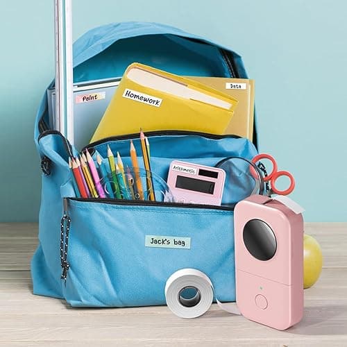 Phomemo Label Maker Machine, D30 Portable Handheld Bluetooth Mini Label Printer, Multiple Templates Smartphone Thermal Small Label Maker for Kids School Items, Classroom Teacher Supplies, Easy to Use - Pink - 1 Printer + 1 Roll Paper thumbnail 3