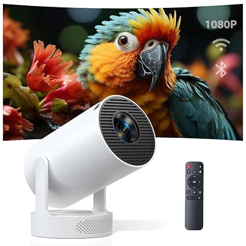 Smart Mini Projector with Android 11 & 5000+ Apps, 4K Supported Full HD 1080P, 20000 Lumens, Wi-Fi 6 & Bluetooth 5.0, 180° Rotatable Home Cinema Projector with Auto Keystone & HiFi Speakers - Image 1