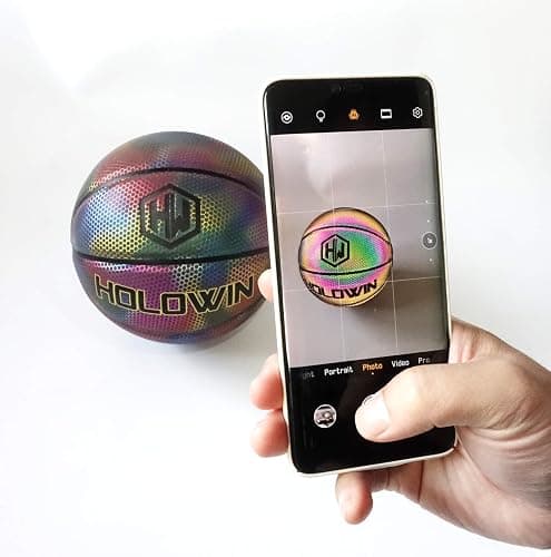 HW HOLOWIN Reflective Glowing Holographic Luminous Basket Ball for Night Game, Perfect HoloHoops Gifts Toys thumbnail 6