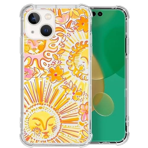 Cute Case for iPhone 14 Plus,Retro Sunshine Unique Shockproof Slim Fit Clear Cover Protective Anti-Scratch Phone Cases for Women Men - Image 1