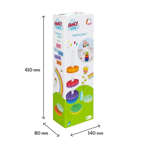 FANCY Grande Pyramide pour Bébé Jouet à Empiler 40 cm - Jouet d’Éveil avec Les Engrenages Jeux Éducatifs pour Bébé Empilement et Culbuto Cadeau Enfant 1 2 3 Ans (Grande) thumbnail 2
