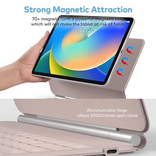 runelk Keyboard Case for iPad 10th Generation 2022 & 11th (A16, 2025) – Magic-Style Keyboard with Multi-Touch Trackpad – Floating Cantilever Stand – Magnetic Case for iPad 10.9 inch 10th / 11th Gen. thumbnail 4