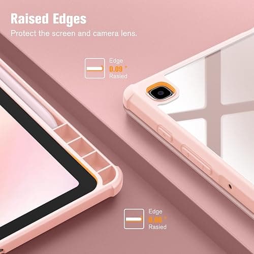 Fintie Hybrid Slim Case for Samsung Galaxy Tab S6 Lite 10.4 Inch 2024/2022/2020 with S Pen Holder, Shockproof Cover with Clear Transparent Back Shell, Rose Gold thumbnail 8