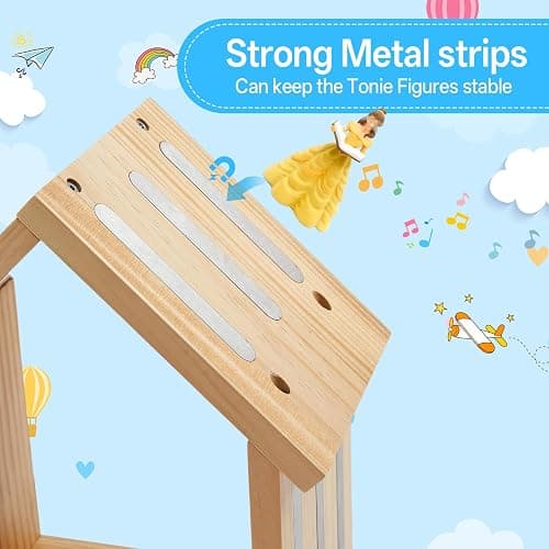 for Tonies Shelf, Compatible with Toniesbox 1 and Toniesbox 2 Tonies Magentic Wall Shelf for Creative Tonies Figures 12-40 Characters Wooden Tonie Storage Shelves for Kids Play Room(House Shape) thumbnail 6