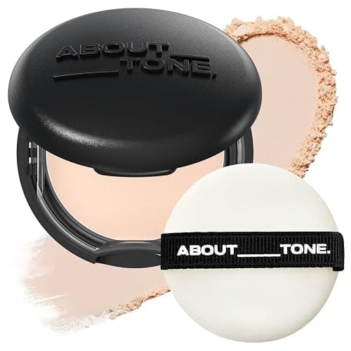 ABOUT TONE Blur Powder Pact 0.32oz - Pressed Powder Compact with Mirror and Puff Makeup Setting Finishing Blurring Natural Translucent Lightweight Face Sebum Oil Control Vegan Formula (2.5 IVORY) - Image 1