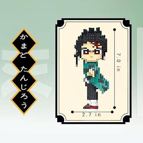 MACTANO Anime Demon Figure Micro Mini Building Set Slayer Tanjiro Kamado Building Block Toy for Adult-1187pcs - Tanjiro thumbnail 3