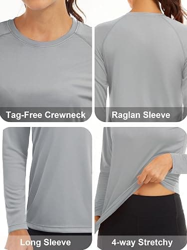 MAGCOMSEN Women's Long Sleeve Shirts UPF 50+ Sun Protection Shirts for Hiking Fishing Workout Rash Guard thumbnail 4