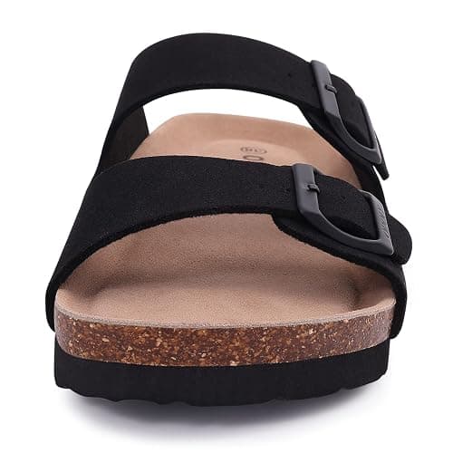 ODOLY Unisex Cork Footbed Slide Sandal, Arch Support Summer Outdoor Sandals with Adjustable Buckle for Women and Men thumbnail 4