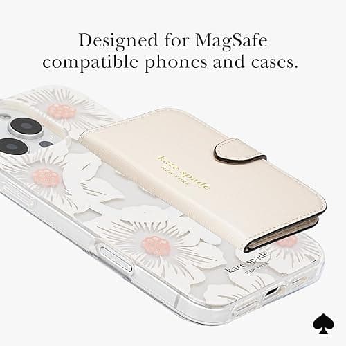 kate spade new york Morgan Magnetic Phone Wallet/Card Holder - Compatible with MagSafe Phones and Cases - Cream thumbnail 6