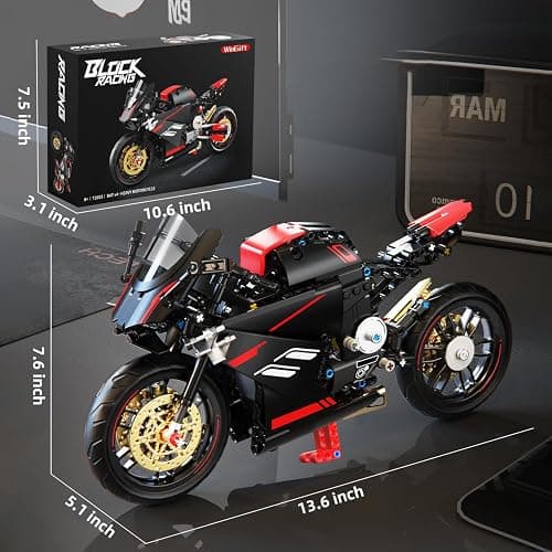 WINGIFT 1:8 Motorcycle Building Set,426 PCS Collectible Motorcycle Display Model Building Kit,Motorbike Toy Collection Brick Kit for Boys Girls,Christmas Birthday Gift for Adults Teens and Kids 8-14+ thumbnail 3
