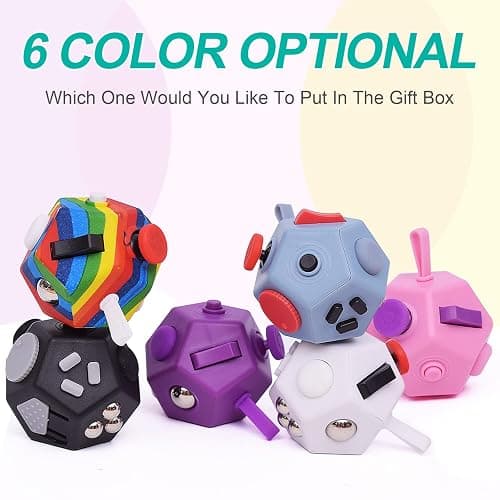 UOOEFUN Mini Fidget Toys Cube,12 Sided Cube Toys Relief Stress,Anxiety, Depression,Autism for Kids Adults Improve Focus and Kill Time (Black) - Black thumbnail 4