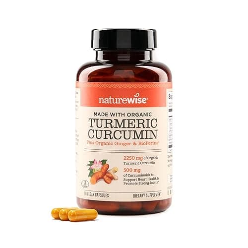 NatureWise Curcumin Turmeric 2250mg - 95% Curcuminoids & BioPerine Black Pepper Extract for Advanced Absorption - Daily Joint and Immune Health Support - Vegan, Non-GMO, 90 Count[30-Day Supply]