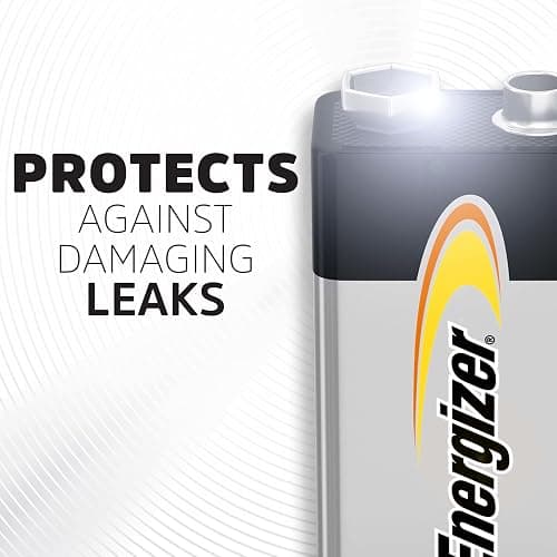 Energizer Alkaline Power 9 Volt Batteries (8 Pack), Long-Lasting Alkaline 9V Batteries thumbnail 2