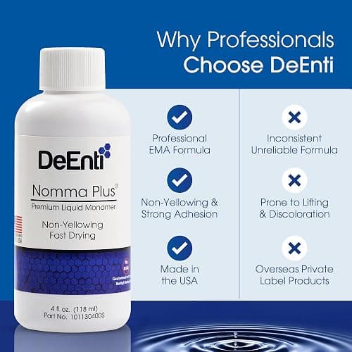 DeEnti Nomma Plus Professional Liquid Monomer, EMA Nail Liquid for Acrylic Powder, Non-Yellowing Monomer, 4oz Bottle, Professional Salon Quality Manicure and Pedicure Supplies thumbnail 6