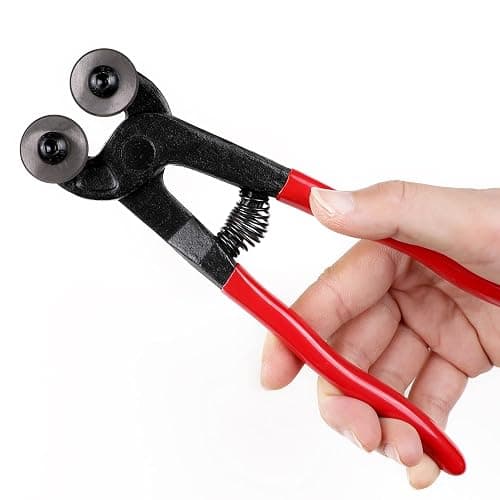Glass Tile Nippers - Heavy Duty Wheeled Glass Mosaic Nipper & Hd Ceramic Tile Nipper, Tile Cutter Pliers Soft-grip Handle - Shapping Plier, Nipper Cutting Tools (7 Inch Wheeled Glass Mosaic Nipper) thumbnail 9