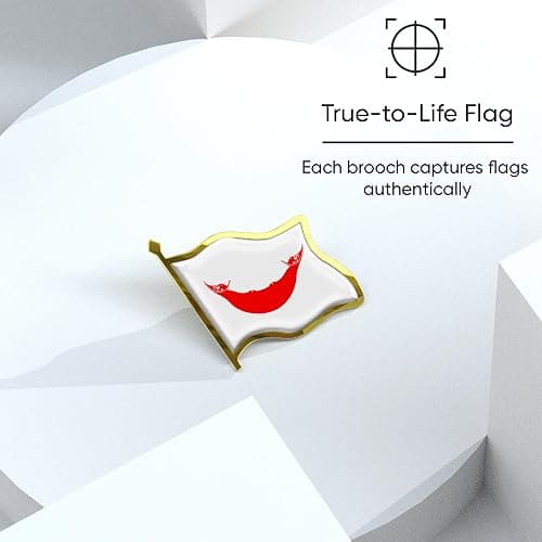 Easter Island (Rapa Nui) Flag Lapel Pin - Enamel Metal National Badge | World Travel Souvenir Gift for Men Women | Country Flag Patriotic Brooch Bulk Pack of Pins for Hat, Tie, Clothes, Backpack (1pc) thumbnail 4