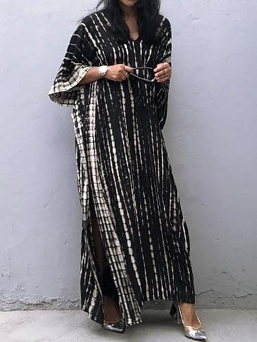SMUDGE Life Kaftan Dresses for Women Plus Size Summer Beach Dress with Print and Swim Cover Ups thumbnail 5