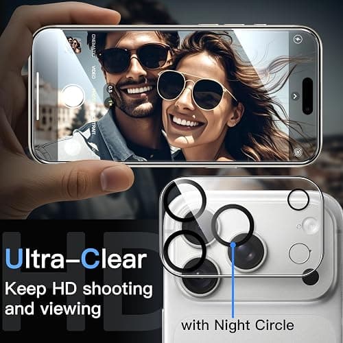 JETech 5 in 1 Clear Back Bumper Case for iPhone 18 Pro Max, Clear | Anti-Yellowing, 2 Tempered Glass Screen Protectors, 2 Camera Lens Protectors, Shockproof Protection thumbnail 6