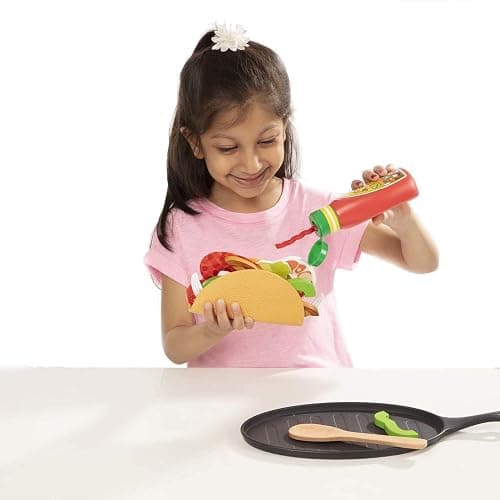 Melissa & Doug Fill & Fold Taco & Tortilla Set | Kitchen Accessories | Role Play | Toys for 2 Year Old boy | Toy Kitchen | Play Food | Toy Food | Pretend Play | Age +3 Years | Gift for Boy or Girl thumbnail 3