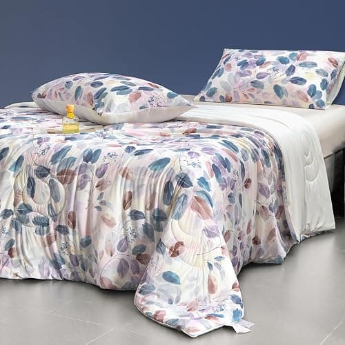 LLanCL Floral Print Cooling Blankets for Hot Sleepers - Cool Like Ice Cream Blanket for Summer, Lightweight Double-Sided Cooling Comforter Quilt (Throw Size 47" x 59" Blue) thumbnail 2
