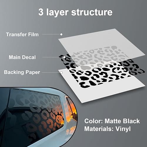 Zhizhong Side Window Decals for Car SUV Trucks, Universal Leopard Cheetah Vinyl Sticker Free Installation Tools (A Pair) thumbnail 4
