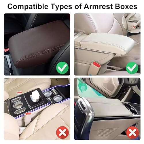 NBTEPEM Bling Car Center Console Cover, Leather Car Arm Rest Cover Cushion with 2 Storage Bags, Middle Console Cover Universal Armrest Protector Pads, Bling Accessories for Most Vehicles (Silver) thumbnail 7