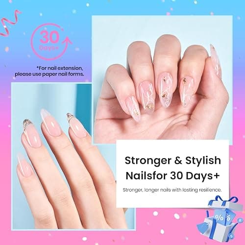 Beetles Clear Builder Gel for Nails, 8 in 1 Strengthening Nails Enhancement Building Apex for Beginners & DIY Salon Manicure, LED & UV Lamp Needed thumbnail 6