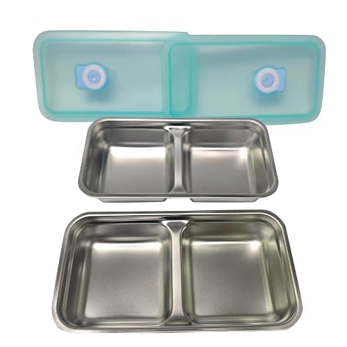 2 Pack Stainless Steel Snack Containers with Leak-Proof Lids, Reusable Food Storage Boxes, Dishwasher Safe Portable Lunch Containers for Meal Prep, Travel, Camping (2-Cell) thumbnail 5