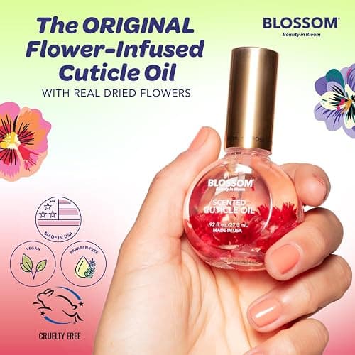 Blossom Cuticle Oil for Nails, Hydrating, Moisturizing, Scented Nail Oil Cuticle Care, Infused with Real Flowers, Made in USA, 0.5 fl. oz, Cherry thumbnail 3