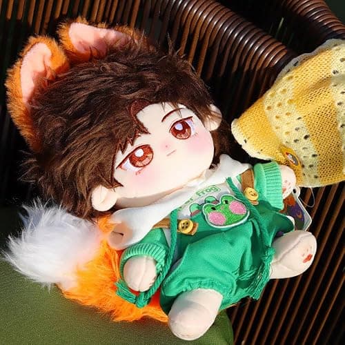 niannyyhouse 20cm Plush Doll Clothes Frog Puppy Lamb Penguin Hoodie Strap Pants 8in Soft Stuffed Plush Toy Dress up (a-1) thumbnail 6
