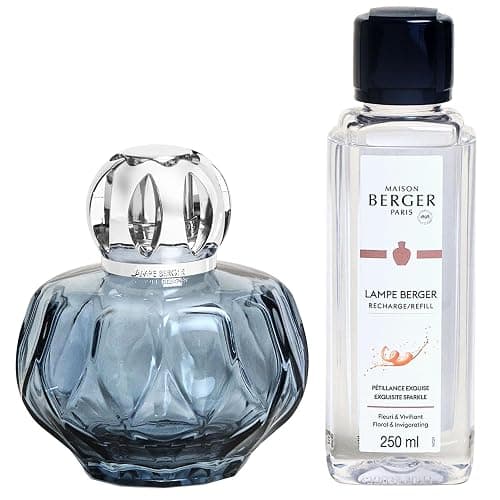 MAISON BERGER - Giftset Lampe Berger - Model Rosalie - Home Fragrance Diffuser - 7.6 x 4.8 x 7.7 inches - Includes Fragrance Exquisite Sparkle 250 milliliters - 8.45 Fluid Ounces (Blue) - Image 1