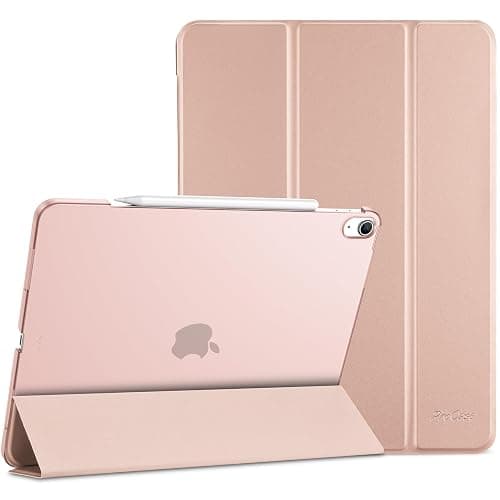 ProCase for New iPad Air 13 Inch Case M3 2025/ M2 2024, Slim Smart Cover with Translucent Hard Shell Back, Supports Touch ID, Auto Wake/Sleep -Rosegold - Rosegold - Image 1