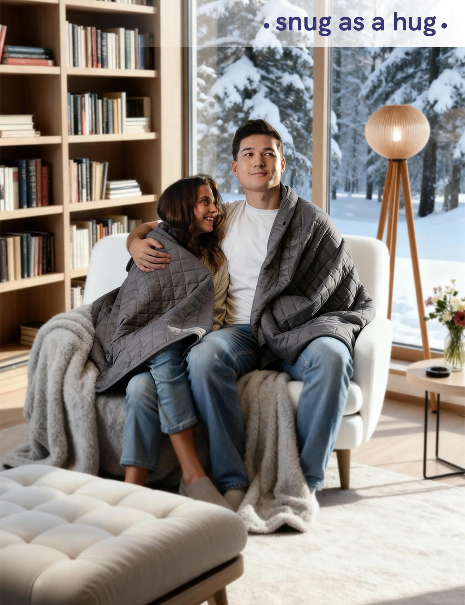 YnM Weighted Blanket (15 lbs, 48''x72'', Twin Size) for People Weigh Around 140lbs | 2.0 Cozy Heavy Blanket | 100% Oeko-Tex Certified Cotton Material with Premium Glass Beads, Dark Grey thumbnail 2