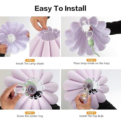 EOEYYOYB Pleated Table Lamp, Table Lamp for Bedroom, Bedside Lamps for Nightstand with Linen Lampshade, Modern Lamp for Bedroom Home Office Decor thumbnail 6