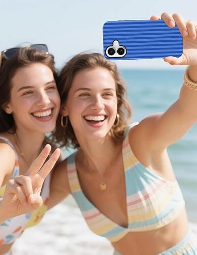 Aitipy Compatible with MagSafe Striped Phone Case for iPhone 16e/17e, Cute Magnetic Navy Blue Aesthetic Stripes Soft TPU and Hard PC Shockproof Protective Phone Cover for Women Girls thumbnail 6