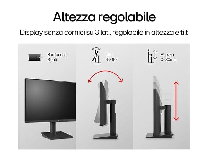 LG 27MS550 Monitor 27" Full HD IPS, Altezza Regolabile, Speaker Stereo 4W, 100Hz, 1920x1080, 2x HDMI, Uscita Cuffie, Schermo Antiriflesso, Reader Mode, Flicker Safe, Nero thumbnail 4