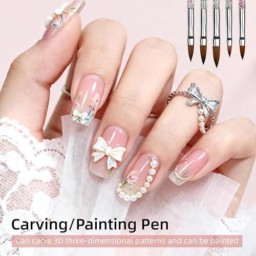 JODSONE 32Pcs Nail Art Brushes kit,Nail Art Tool Set,Dotting Tools,French Manicure,Dust Brush,Striping Brushes for Long Lines,Drawing Pen Painting Pen for Gel Polish Design Supply thumbnail 4