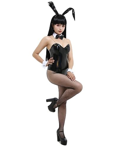 Cosplay.fm Women's Bunny Girl One Piece Bodysuit Japanese Style Bunny Cosplay Costume with Headdress and Bow Accessory thumbnail 3