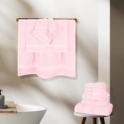 GLAMBURG Ultra Soft 8-Piece Towel Set - 100% Pure Ringspun Cotton, Contains 2 Oversized Bath Towels 27x54, 2 Hand Towels 16x28, 4 Wash Cloths 13x13 - Ideal for Everyday use, Hotel & Spa - Black - 8 Piece Towel Set - Black thumbnail 3