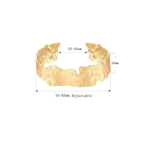 POTESSA 18K Gold Plated Cuff Bracelets Adjustable Dainty Bangle Handemade Jewelry for Women thumbnail 7