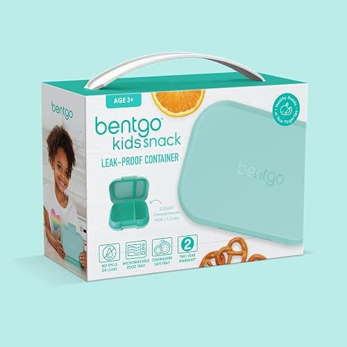 Bentgo Kids Snack - 2 Compartment Leak-Proof Bento Box Container for Snacks and Small Meals, Easy-Open Latch, Dishwasher Safe, BPA-Free for School, Daycare, & Sports - Ideal for Ages 3+ (Aqua) thumbnail 8
