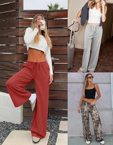 LYHIPSS Sweatpants Women Baggy Wide Leg Lounge Casual Pajama Sweat Pants thumbnail 4